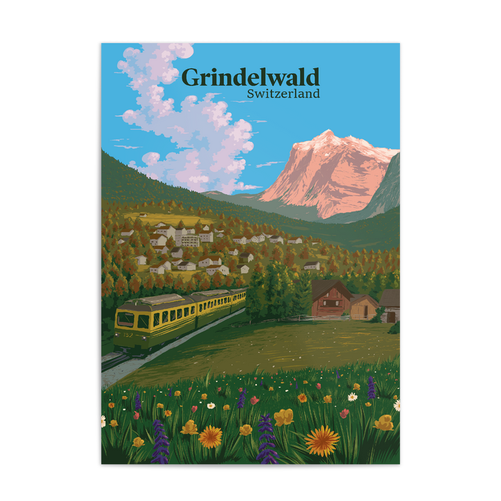 Grindelwald Switzerland Travel Poster