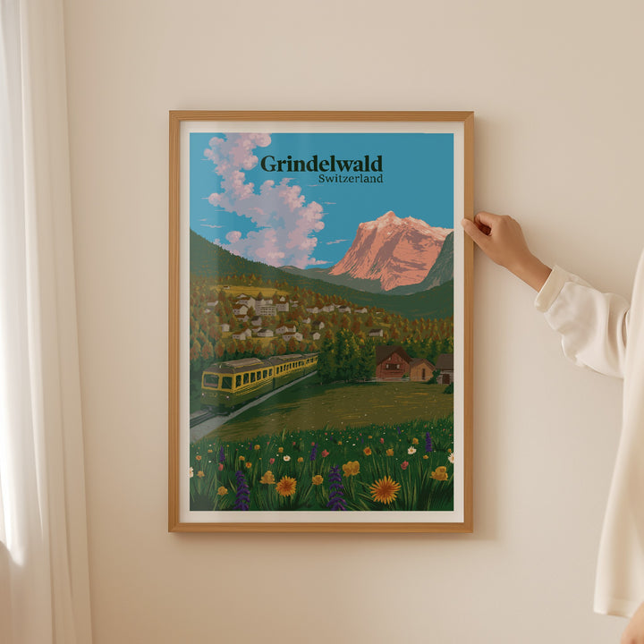 Grindelwald Switzerland Travel Poster