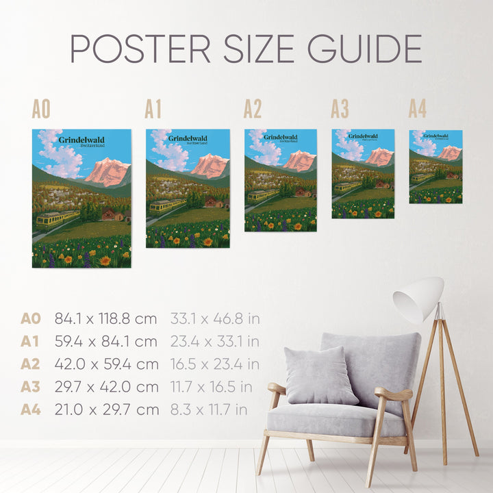 Grindelwald Switzerland Travel Poster