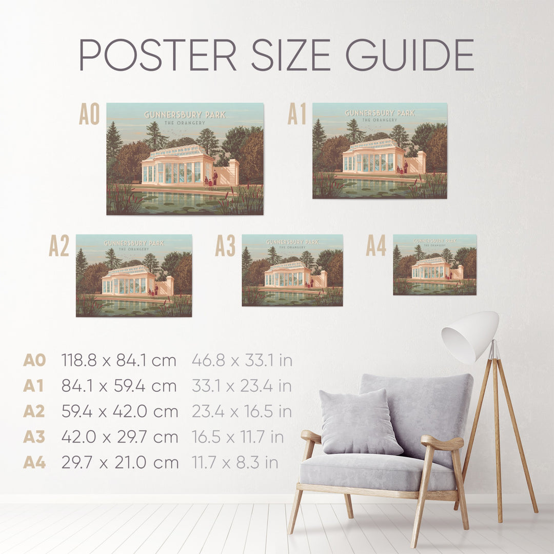 Gunnersbury Park Orangery London Travel Poster