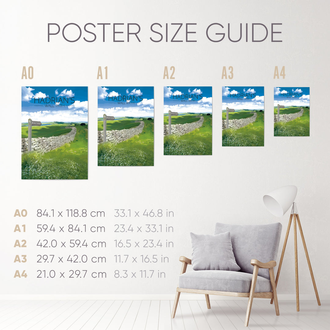 Hadrian's Wall Path National Trail Travel Poster