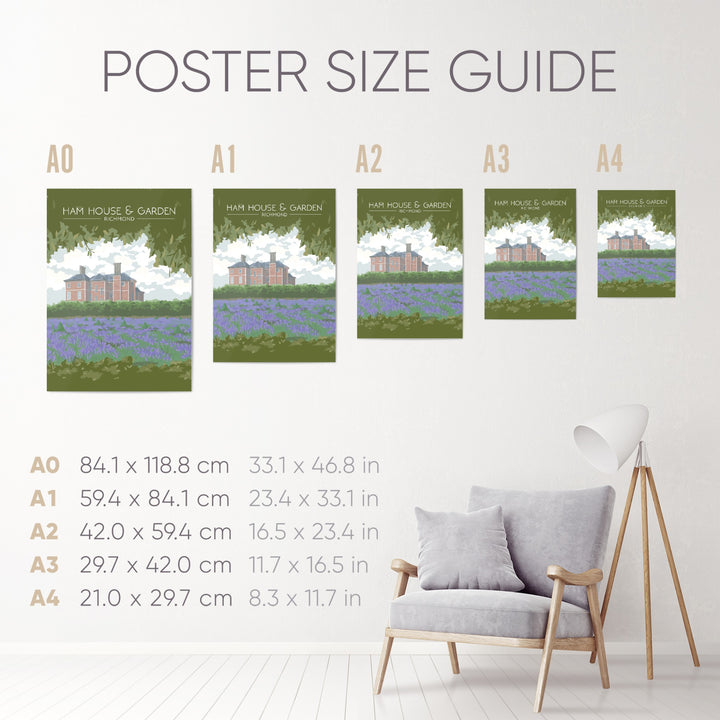 Ham House and Garden London Travel Poster