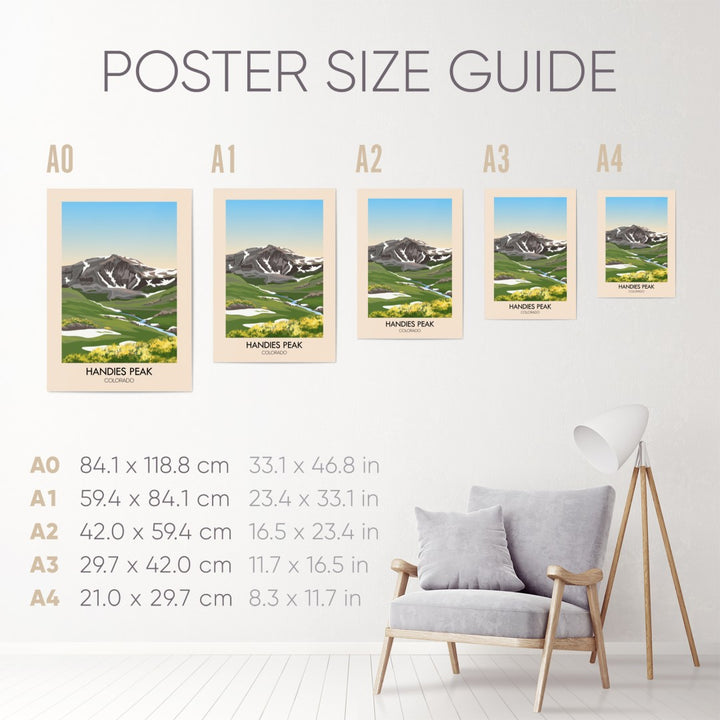 Handies Peak Colorado USA Travel Poster