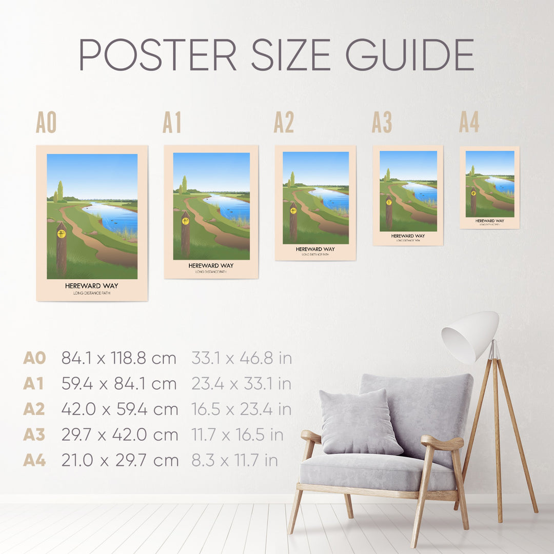 Hereward Way Hiking Trail Travel Poster