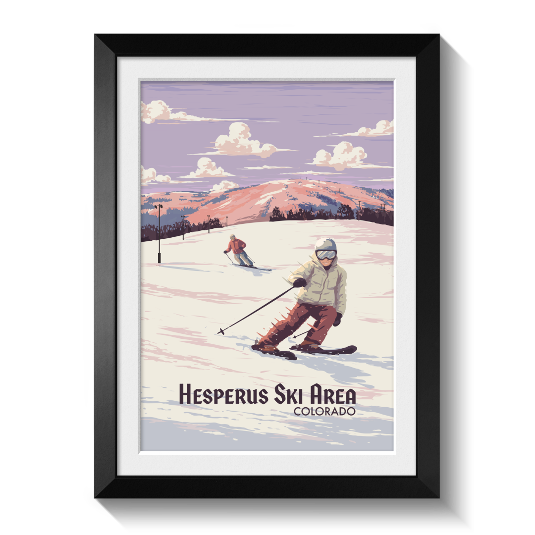 Hesperus Colorado USA Ski Resort Travel Poster