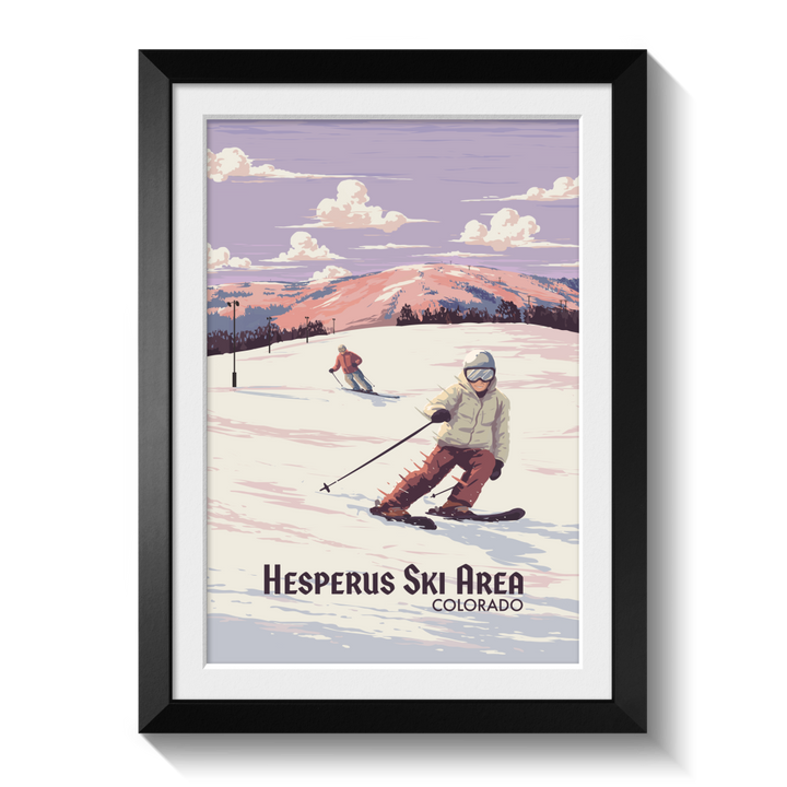 Hesperus Colorado USA Ski Resort Travel Poster