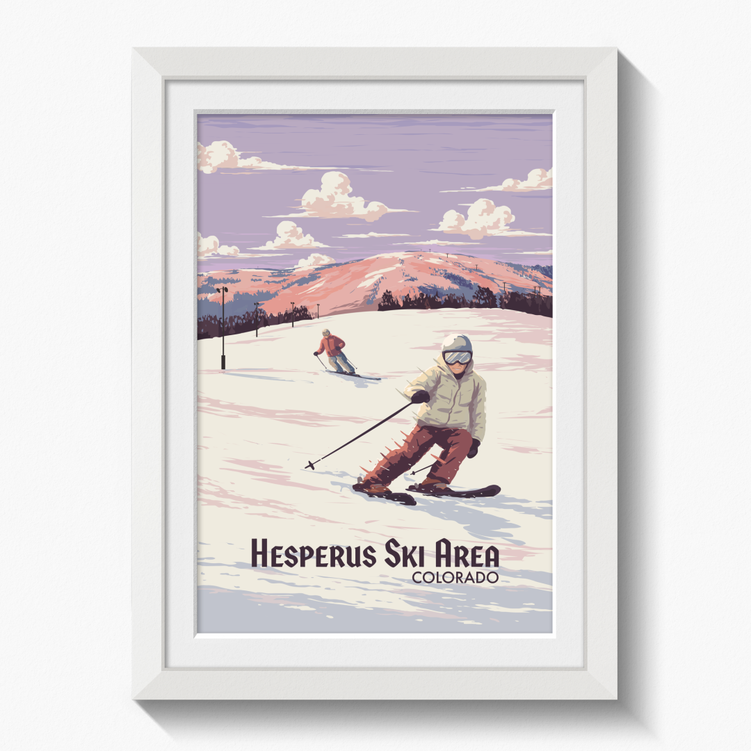 Hesperus Colorado USA Ski Resort Travel Poster