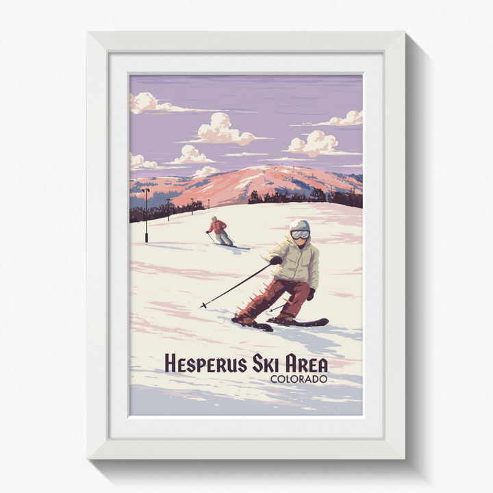 Hesperus Colorado USA Ski Resort Travel Poster