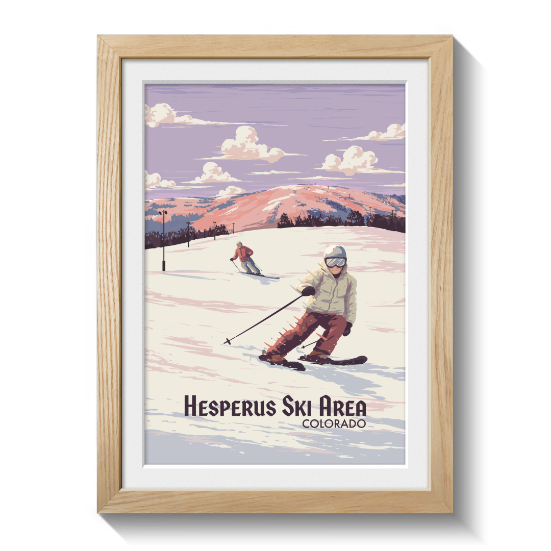 Hesperus Colorado USA Ski Resort Travel Poster
