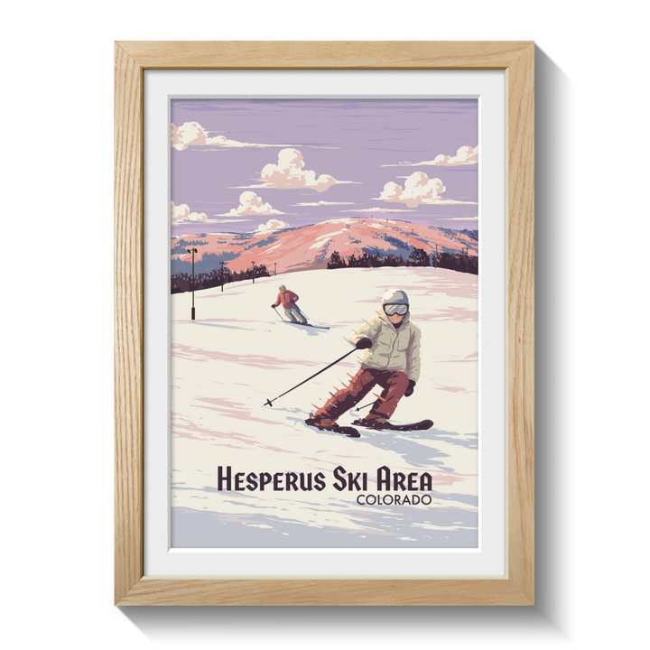 Hesperus Colorado USA Ski Resort Travel Poster