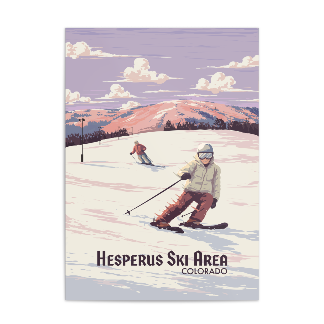 Hesperus Colorado USA Ski Resort Travel Poster