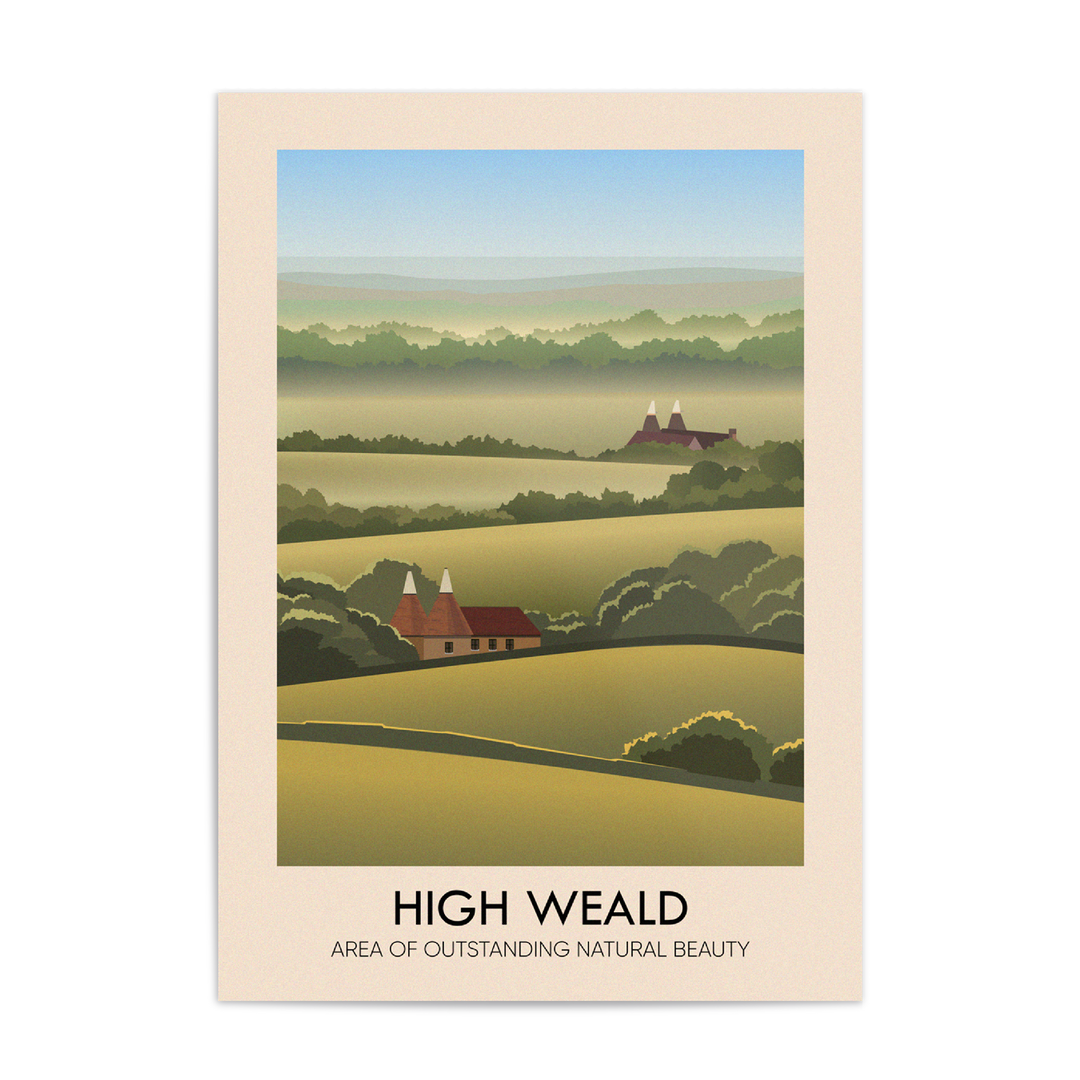 High Weald AONB Travel Poster