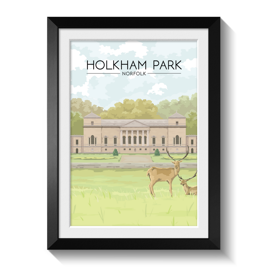 Holkham Park Norfolk Travel Poster