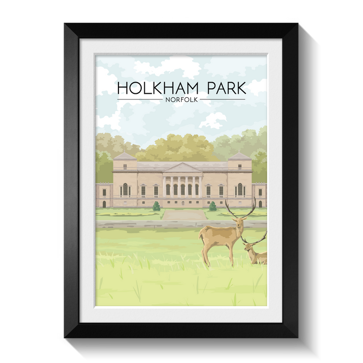 Holkham Park Norfolk Travel Poster