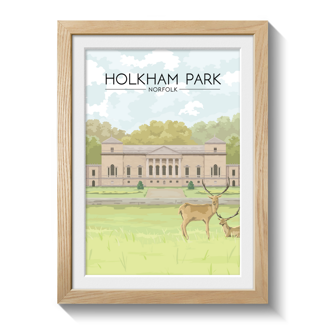 Holkham Park Norfolk Travel Poster