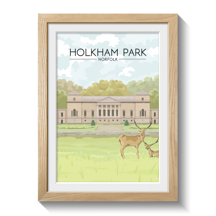 Holkham Park Norfolk Travel Poster