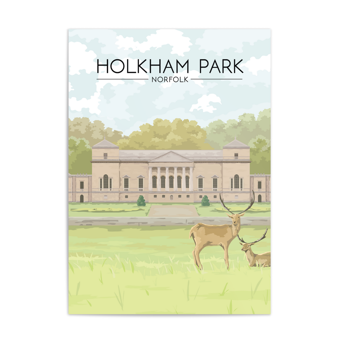 Holkham Park Norfolk Travel Poster