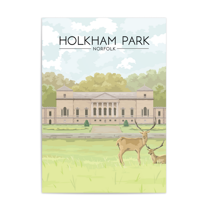 Holkham Park Norfolk Travel Poster