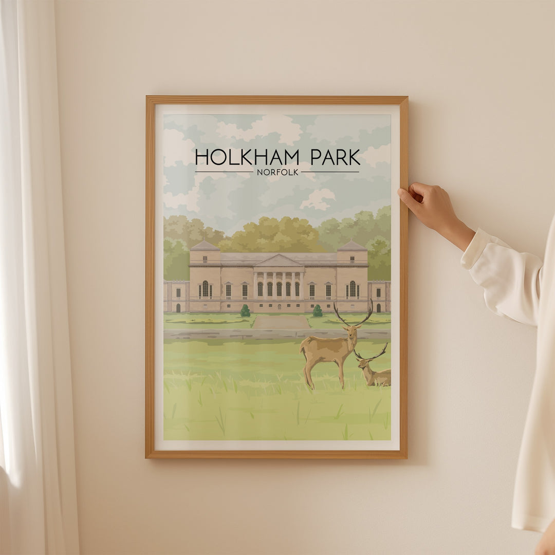 Holkham Park Norfolk Travel Poster