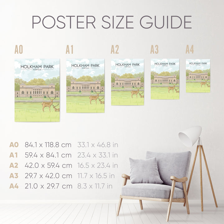 Holkham Park Norfolk Travel Poster