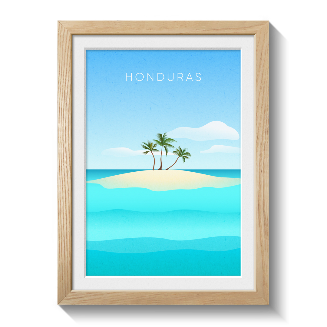 Honduras Minimal Travel Poster