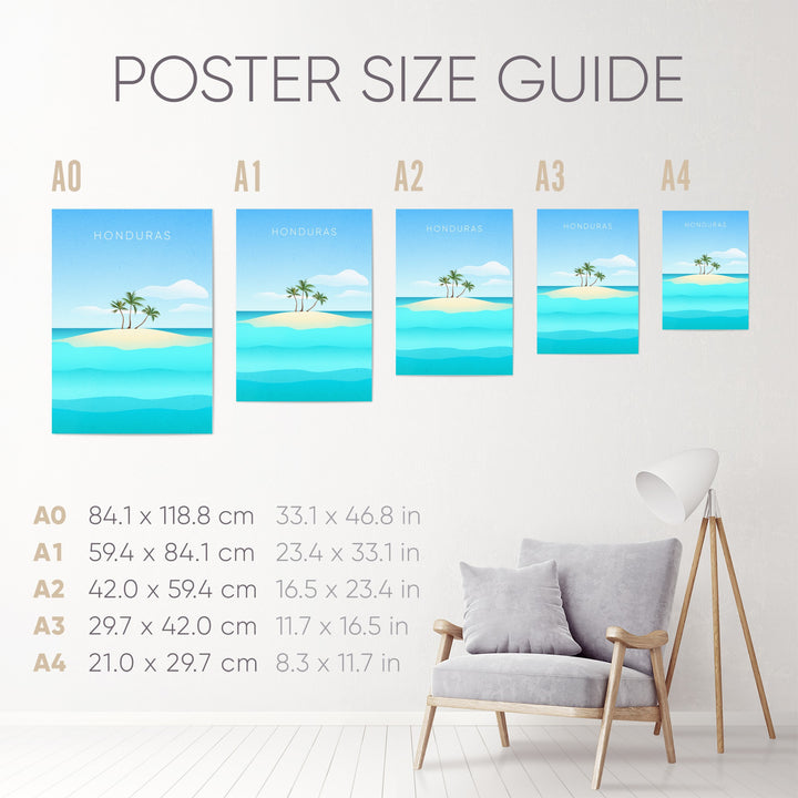 Honduras Minimal Travel Poster