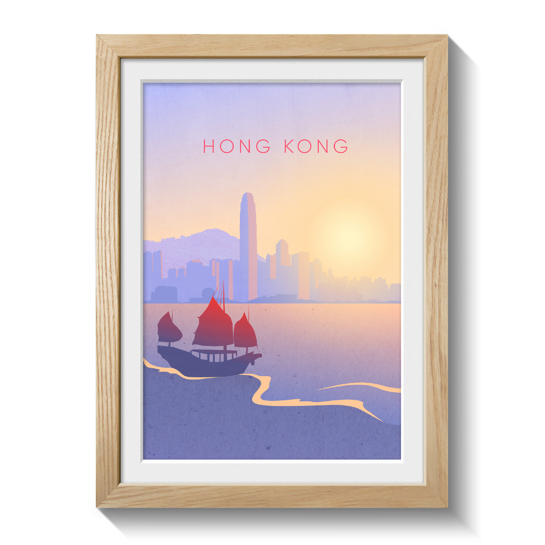 Hong Kong Minimal Travel Poster