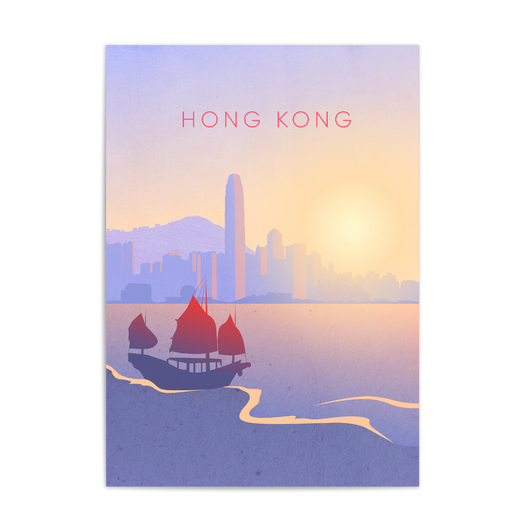 Hong Kong Minimal Travel Poster