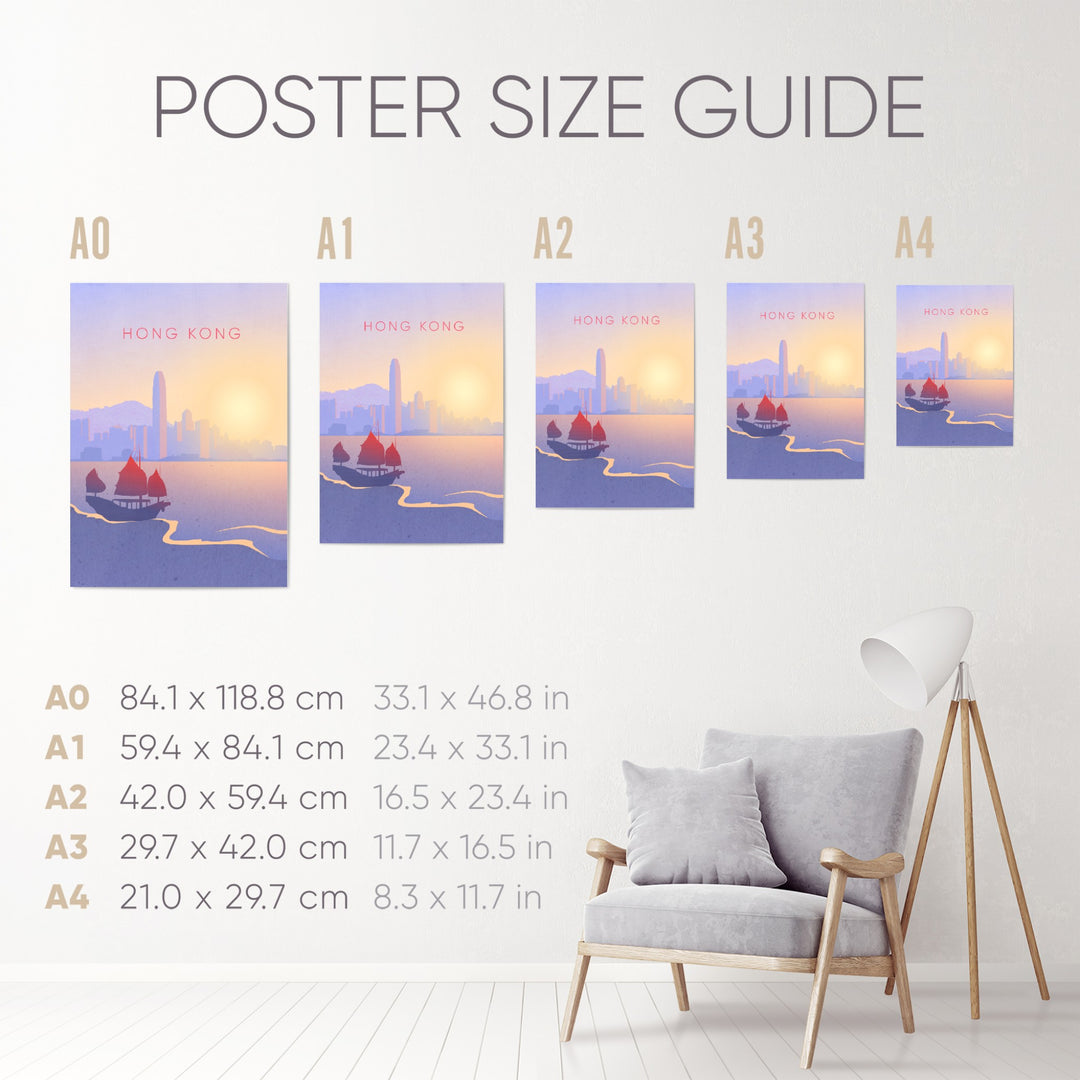 Hong Kong Minimal Travel Poster