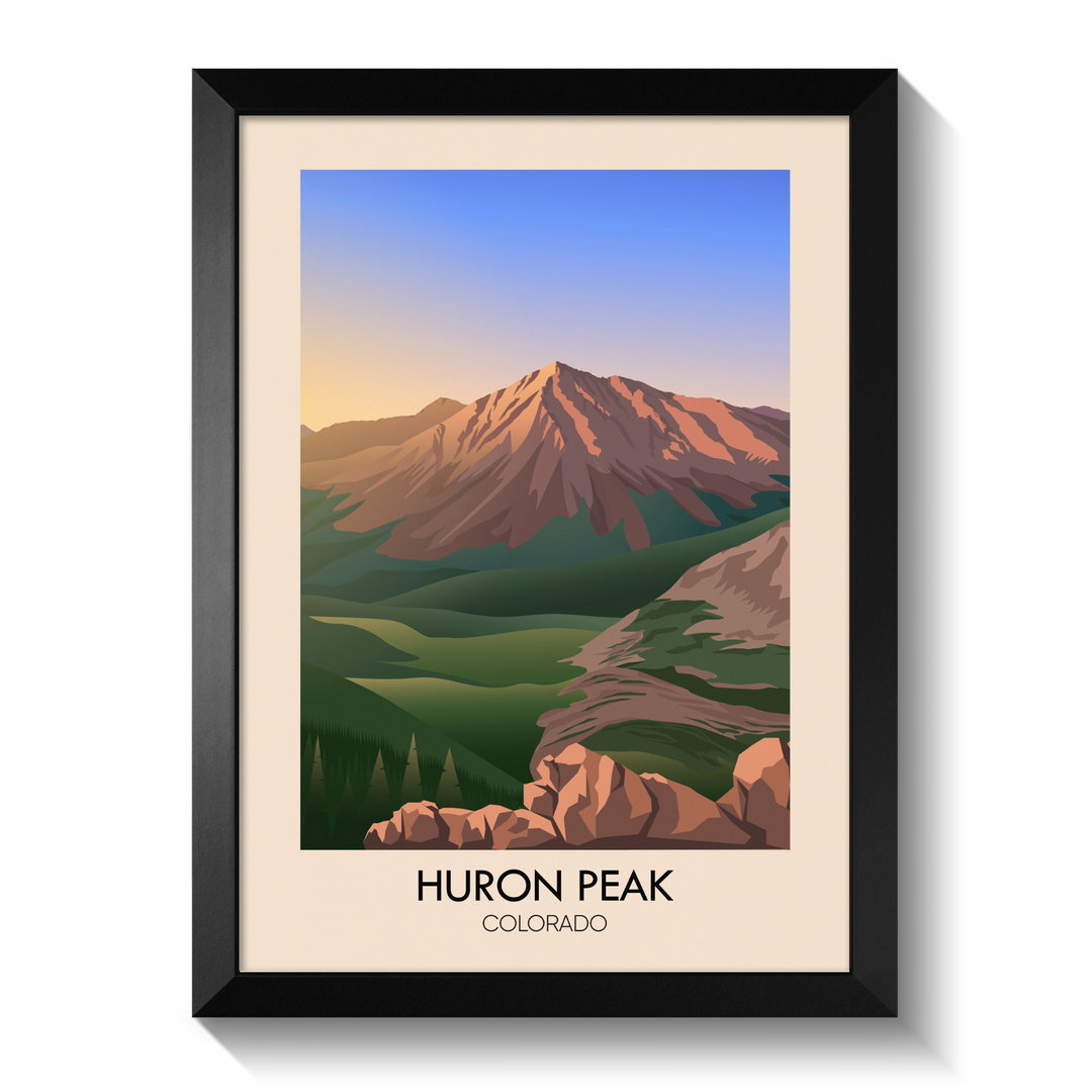 Huron Peak Colorado USA Travel Poster