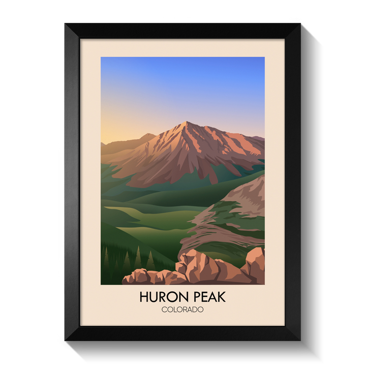 Huron Peak Colorado USA Travel Poster