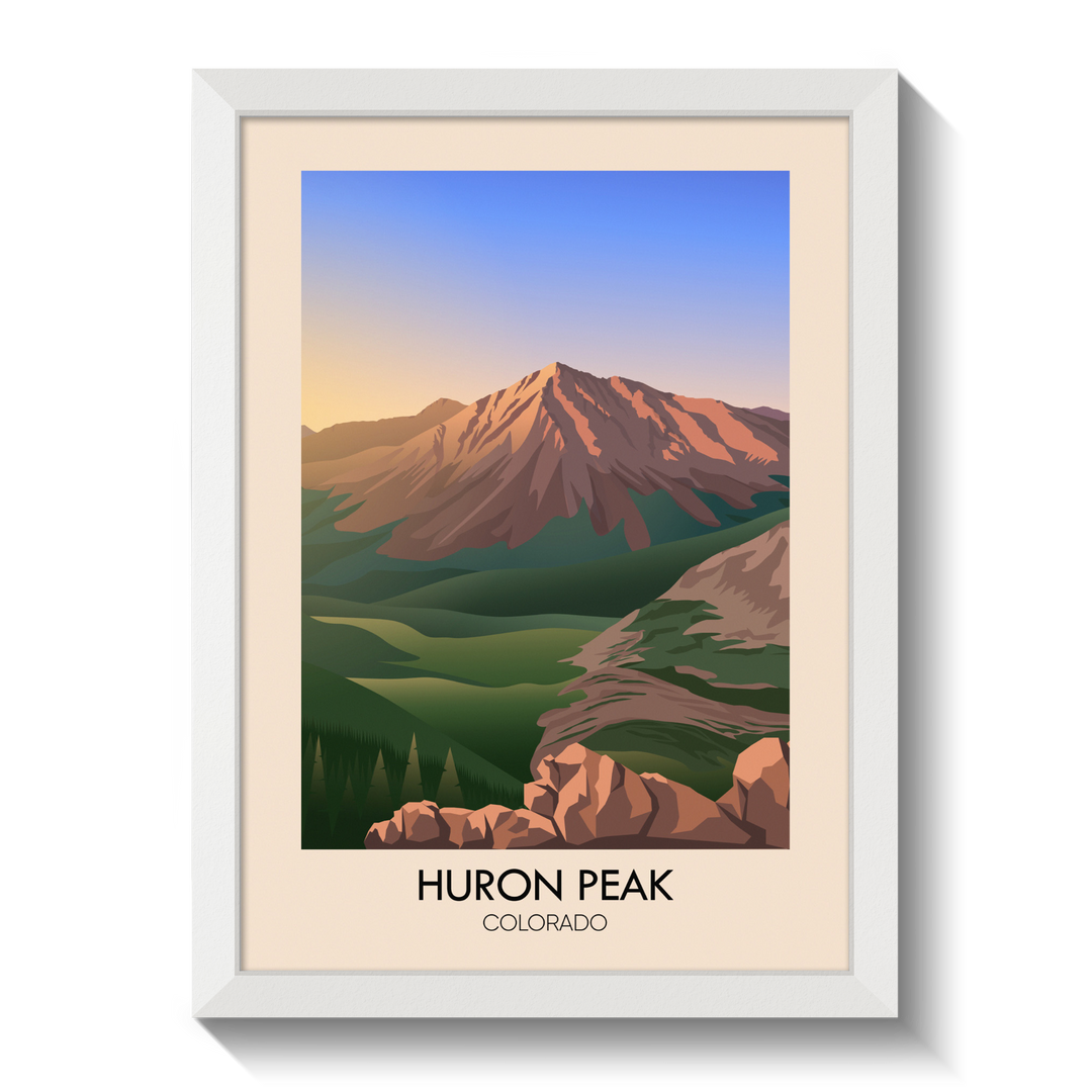 Huron Peak Colorado USA Travel Poster