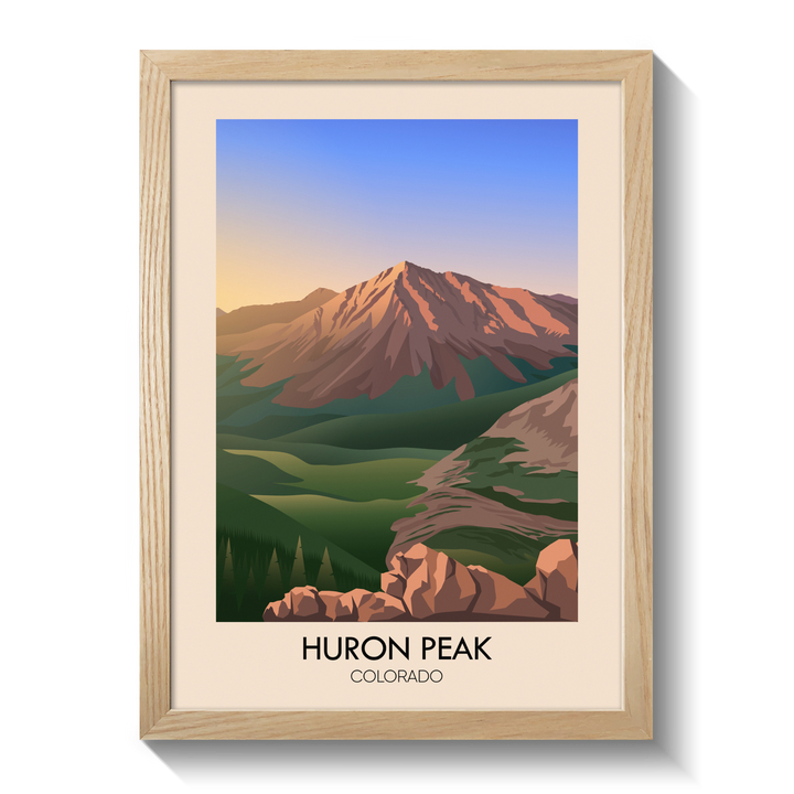 Huron Peak Colorado USA Travel Poster