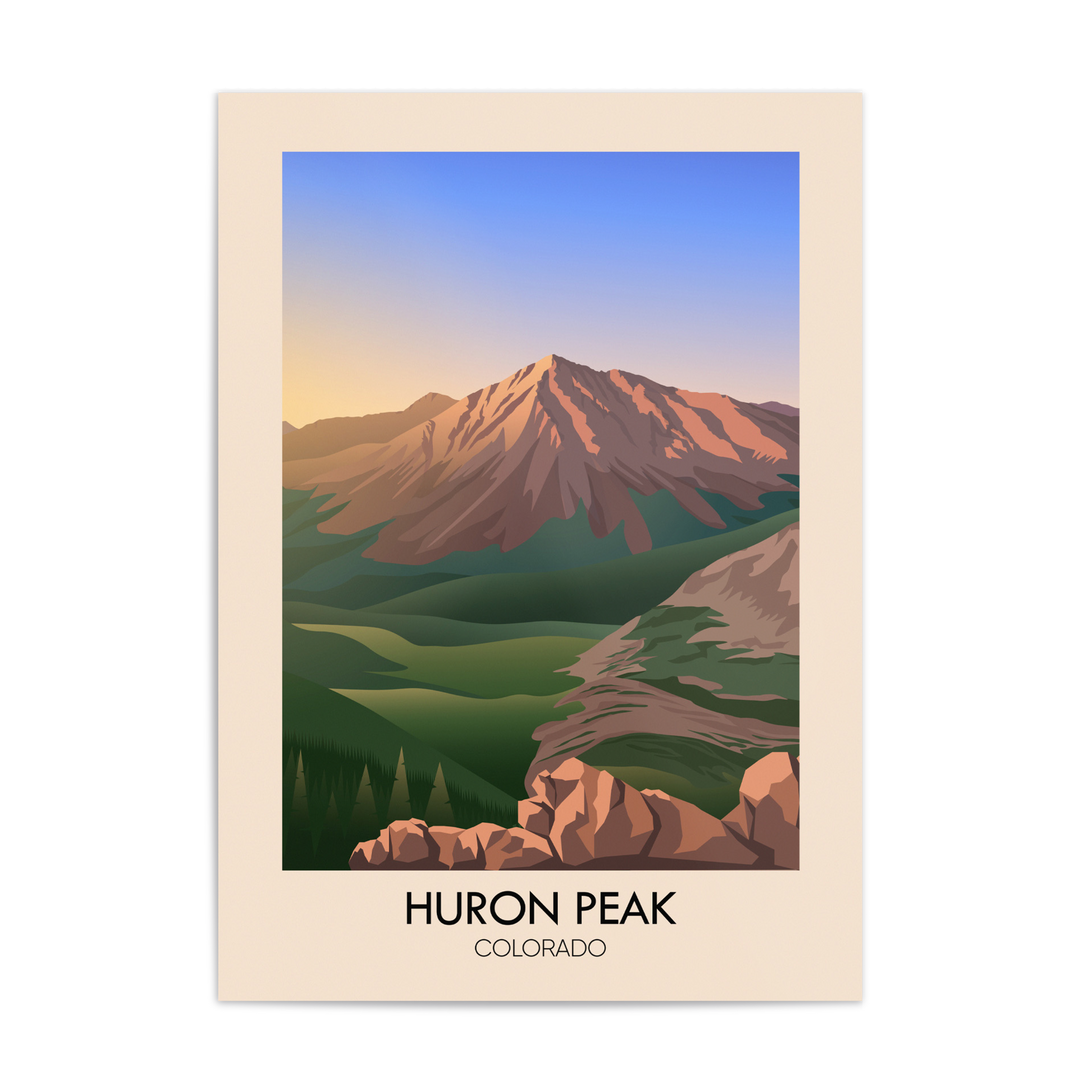 Huron Peak Colorado USA Travel Poster