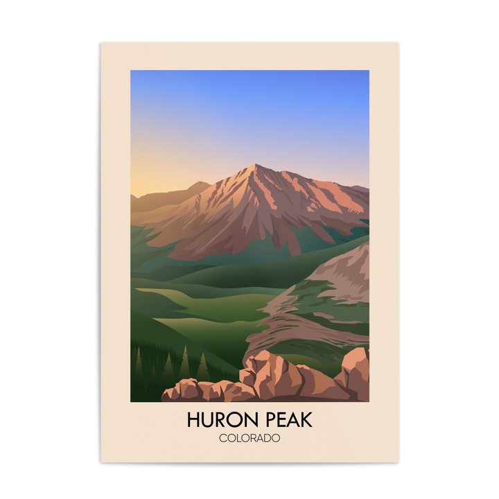Huron Peak Colorado USA Travel Poster