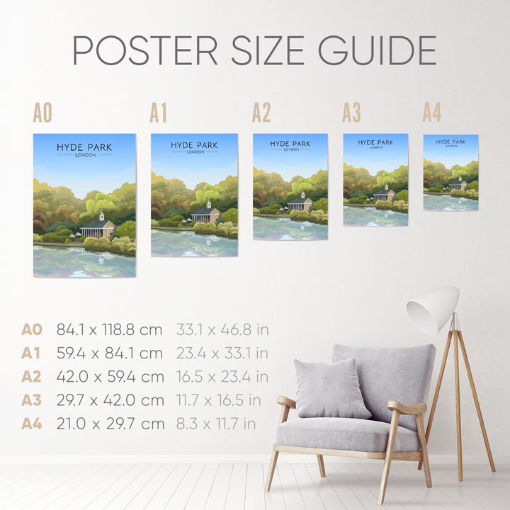 Hyde Park London Travel Poster