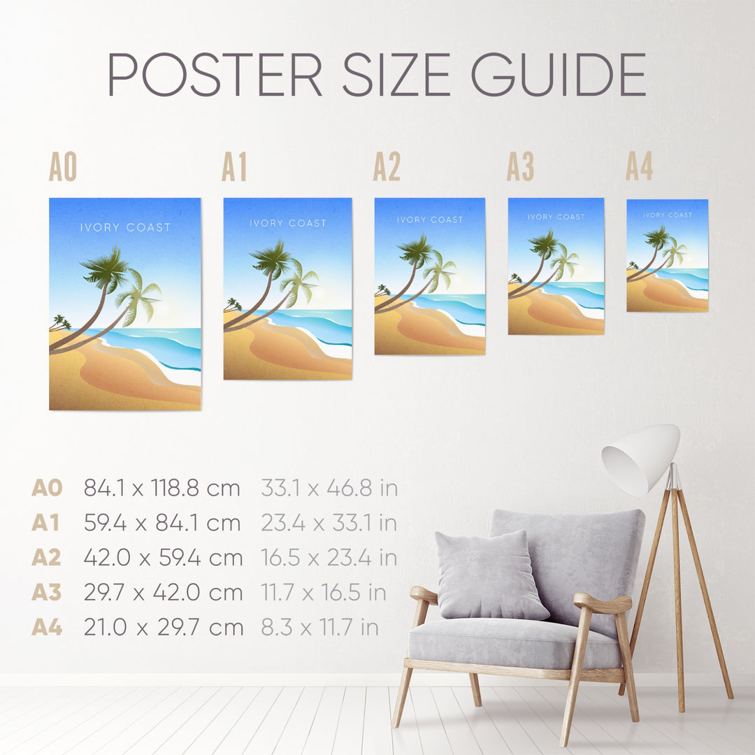 Ivory Coast Minimal Travel Poster