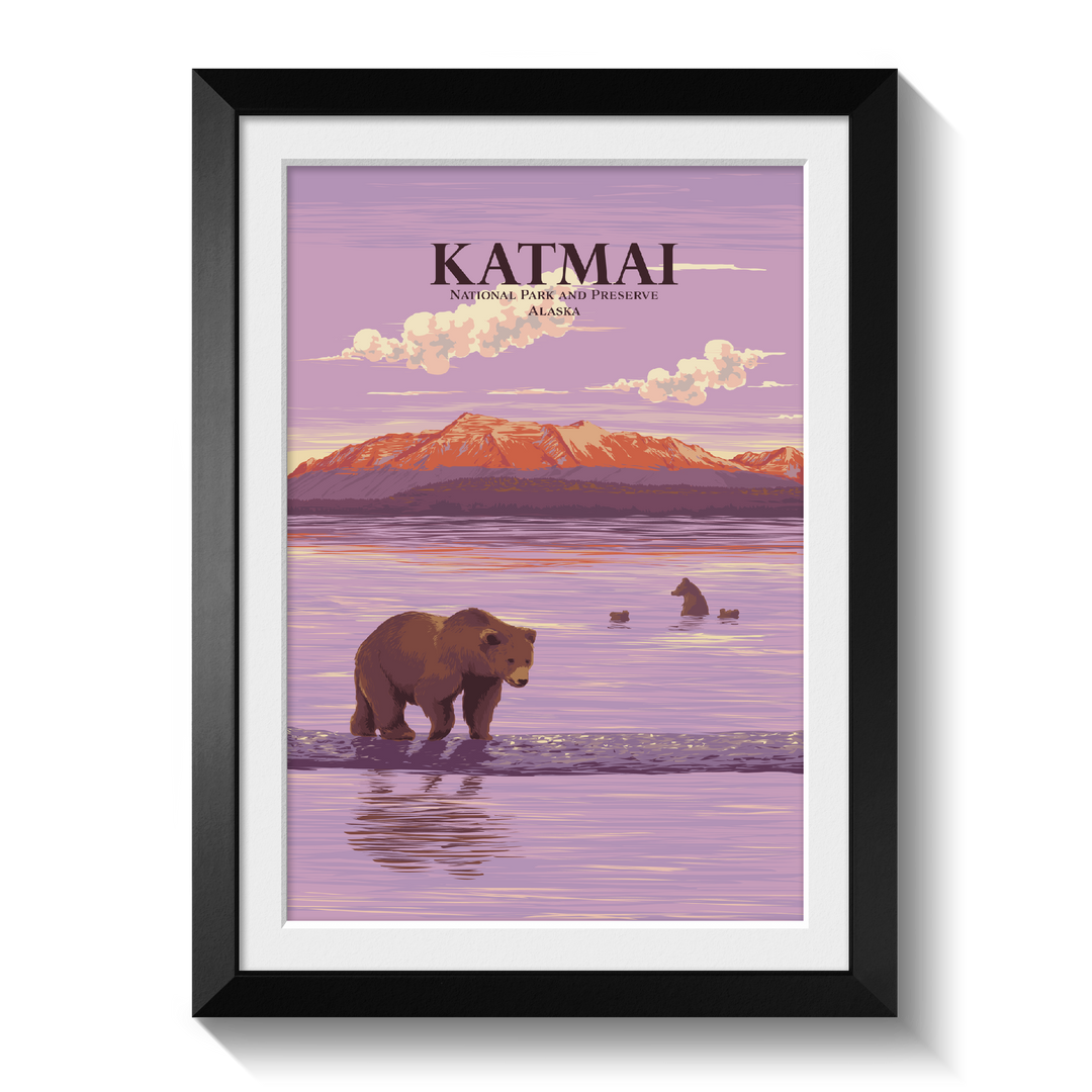 Katmai National Park and Preserve Travel Poster