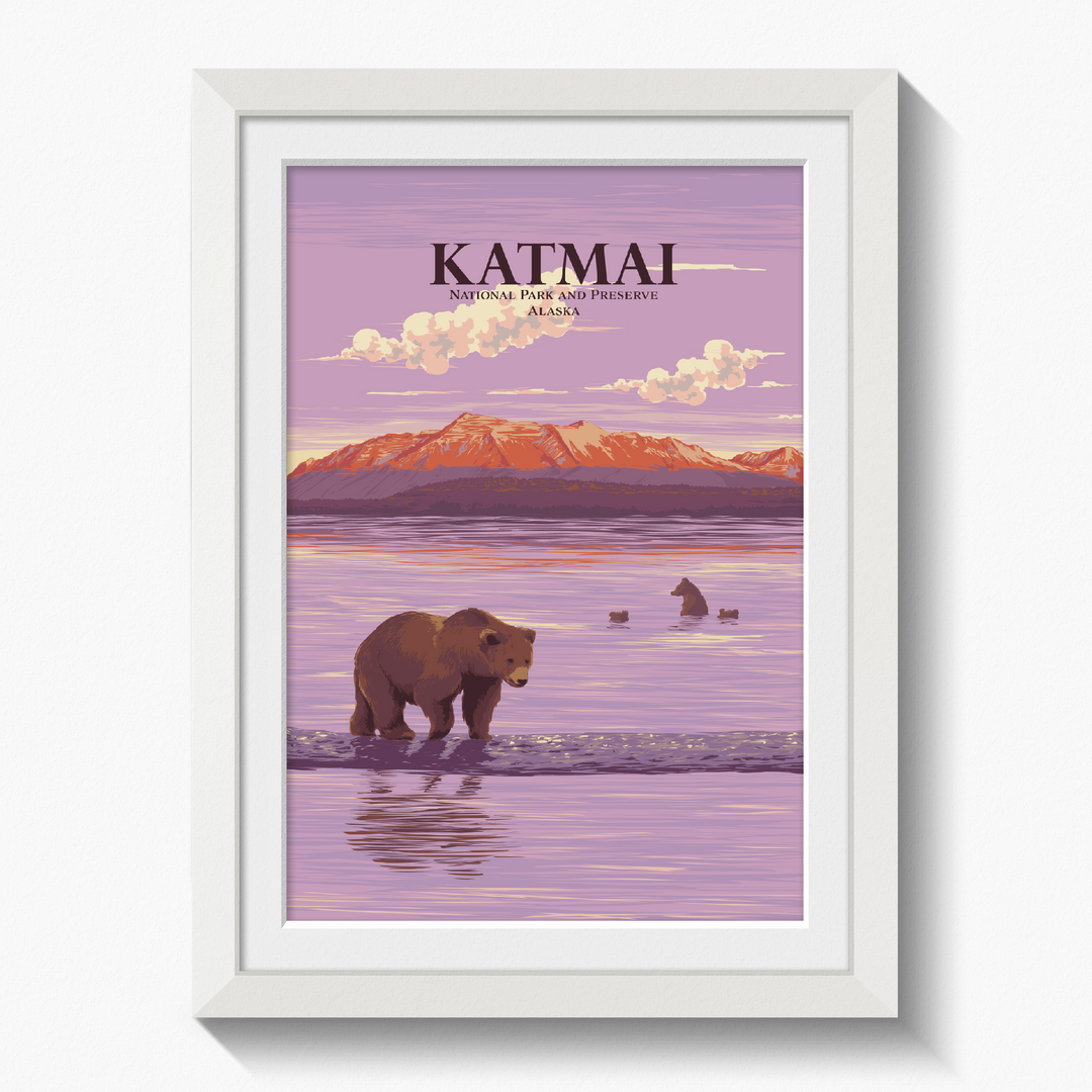 Katmai National Park and Preserve Travel Poster