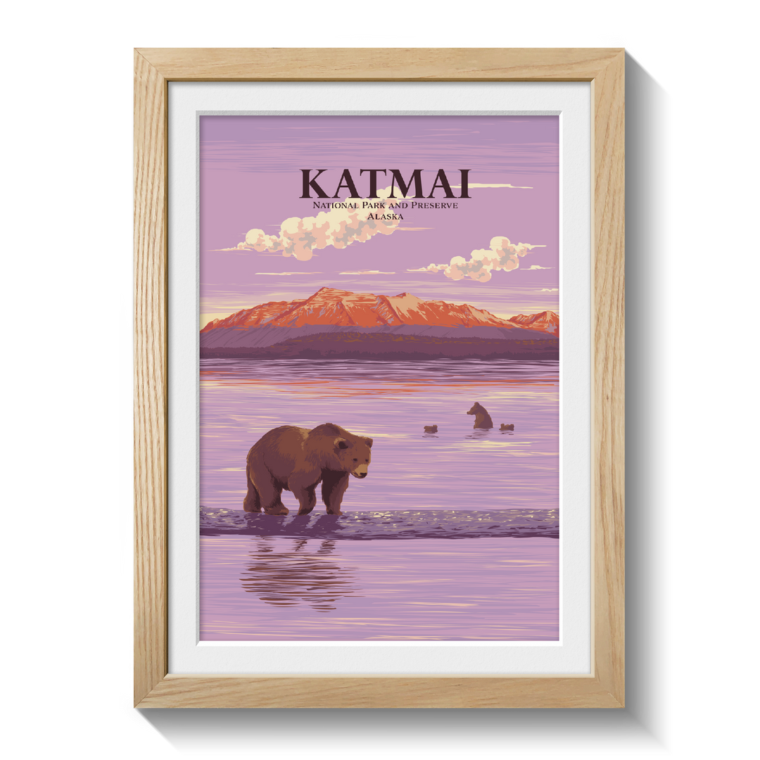 Katmai National Park and Preserve Travel Poster