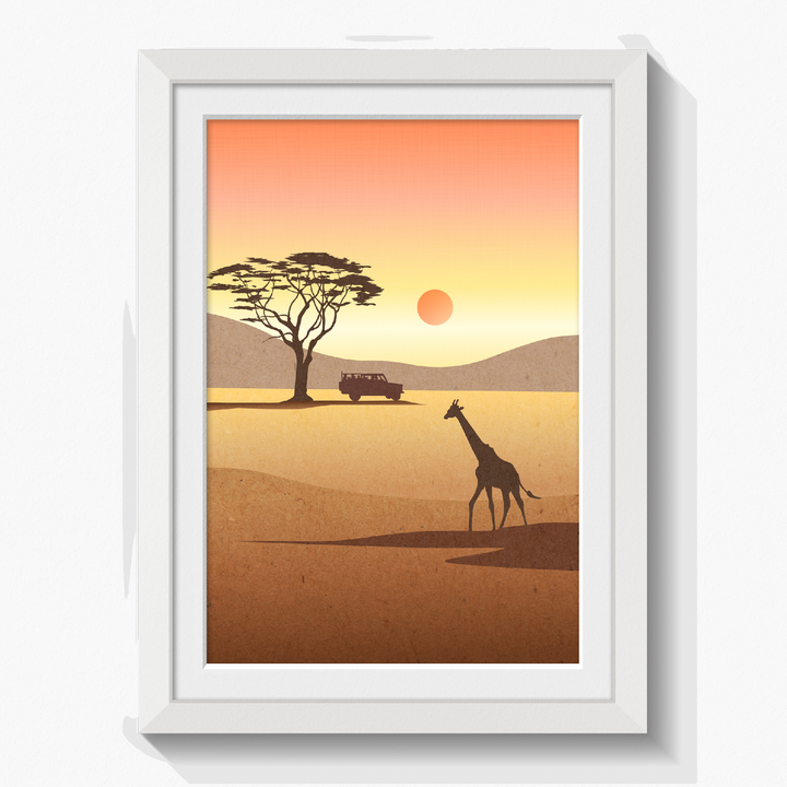 Kenya Safari Nursery Poster