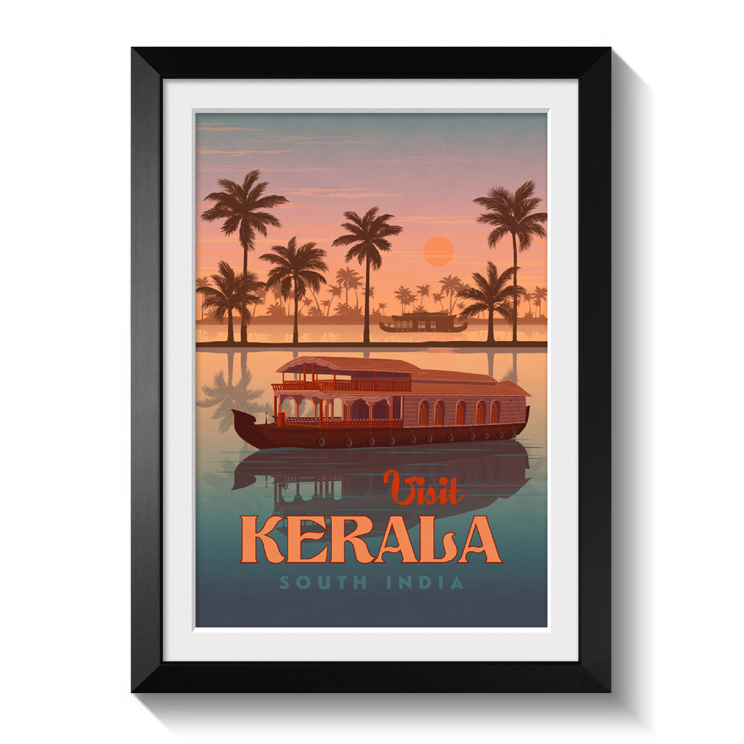 Kerala India Travel Poster