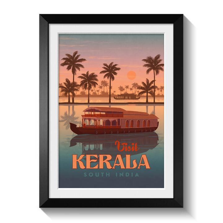 Kerala India Travel Poster