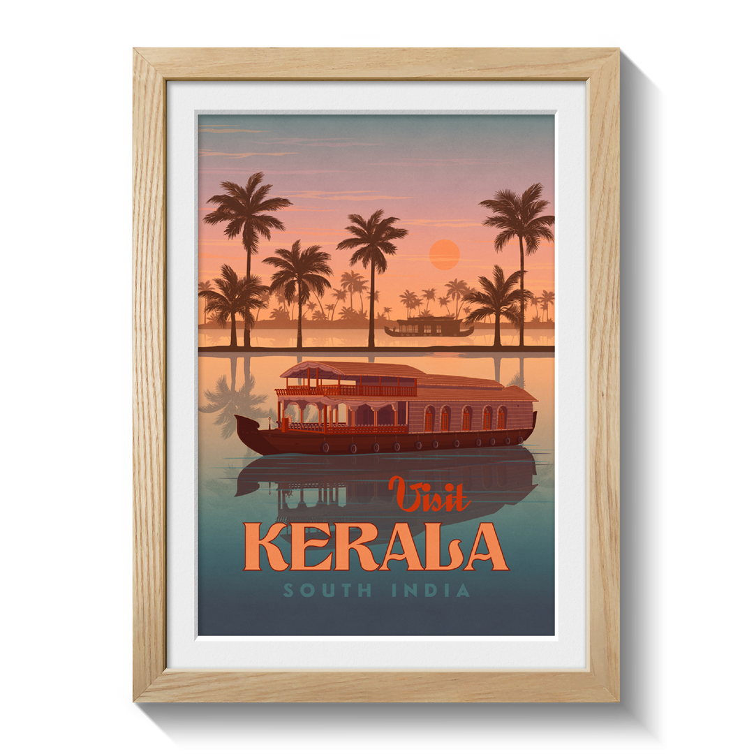 Kerala India Travel Poster