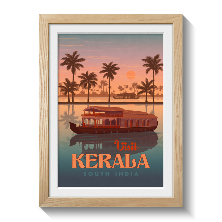 Kerala India Travel Poster