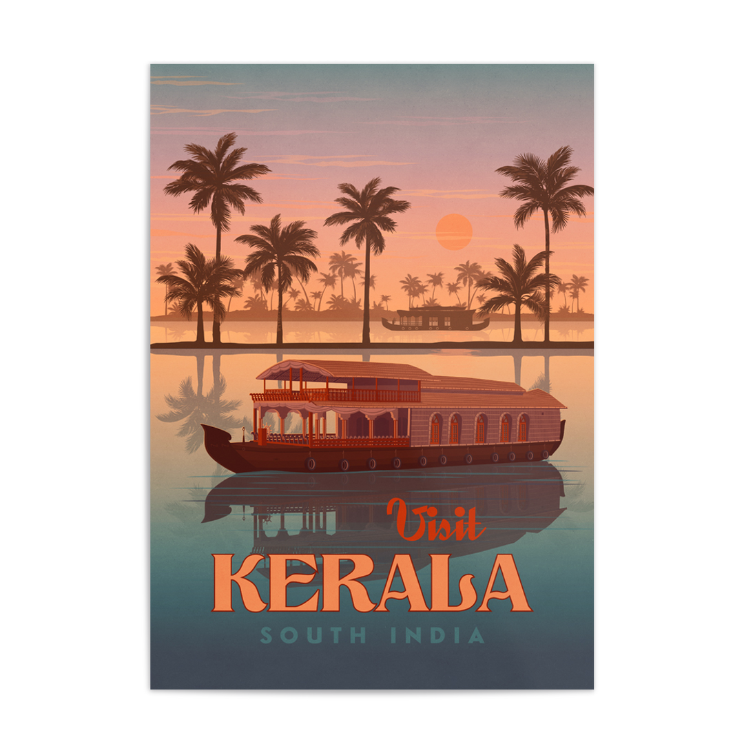 Kerala India Travel Poster