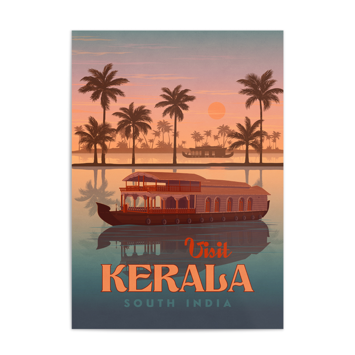 Kerala India Travel Poster