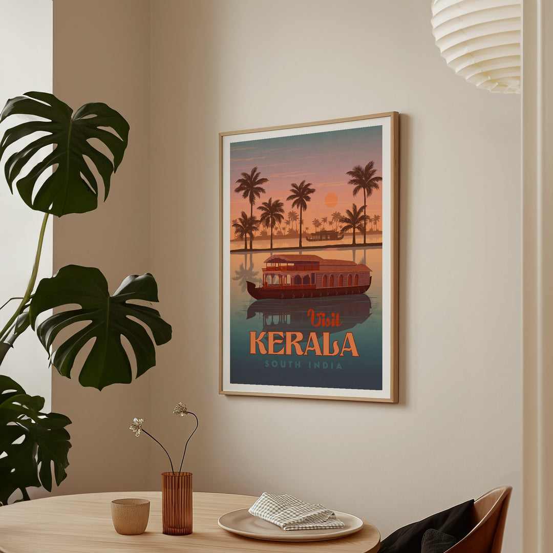 Kerala India Travel Poster