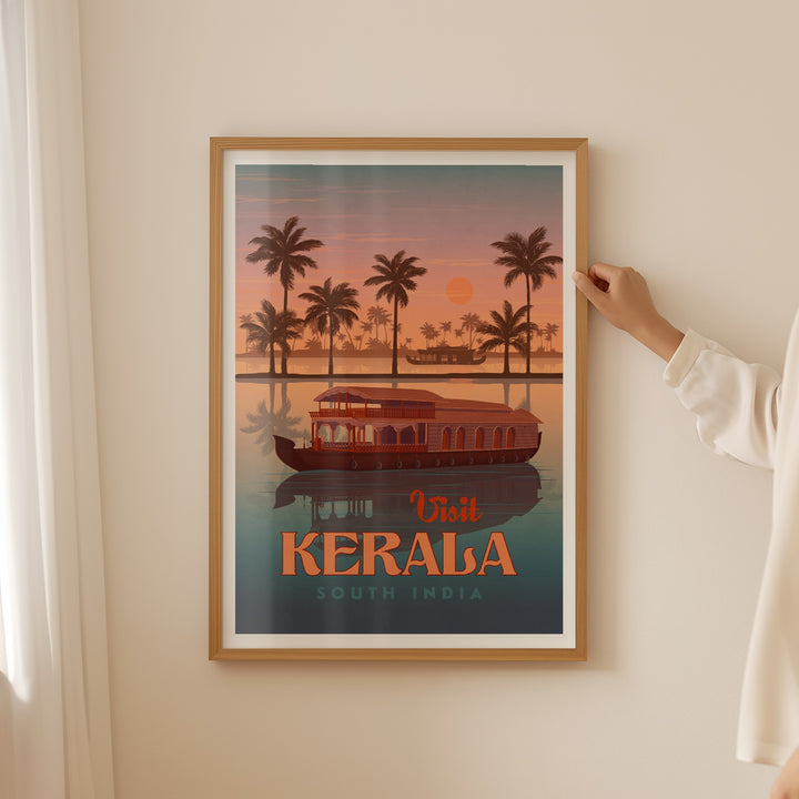 Kerala India Travel Poster