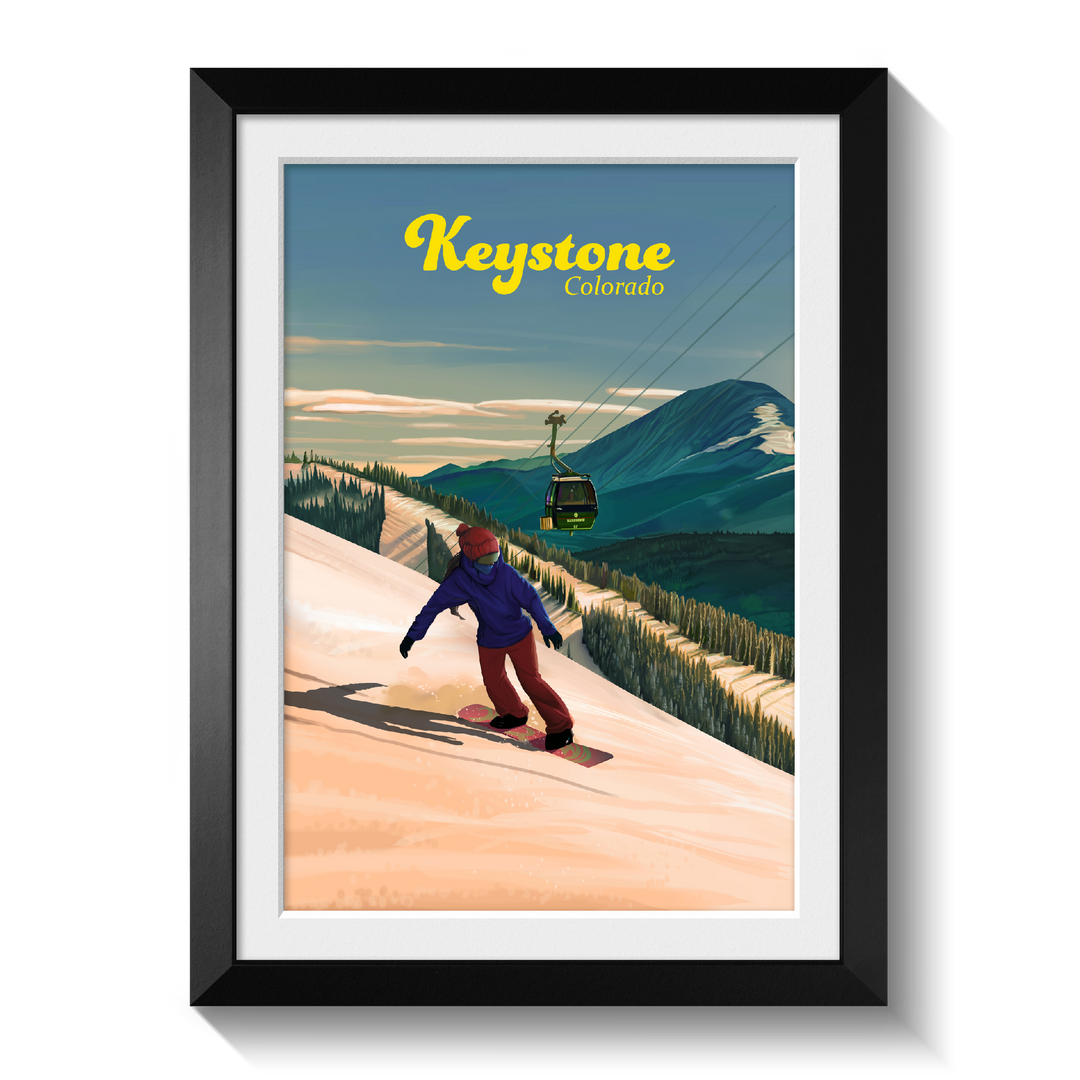 Keystone Snowboarding Travel Poster